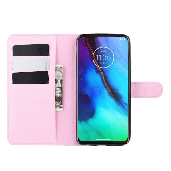Motorola Moto G Pro - Litchi Plånboksfodral - Ljus Rosa LightPink Ljus Rosa