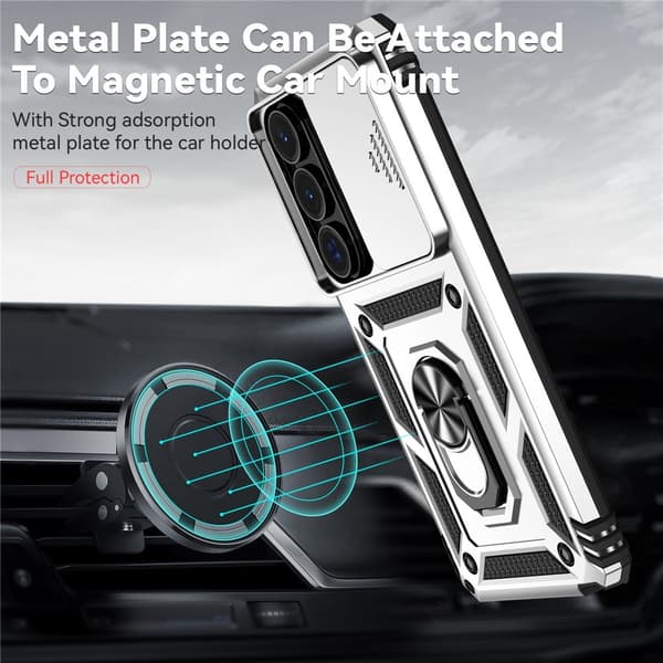 Samsung Galaxy S26 Ultra Skal CamShield Ring Hybrid Silver