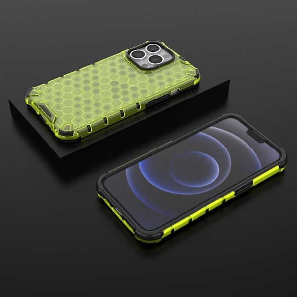 iPhone 14 Pro Skal Shockproof Honeycomb Grön