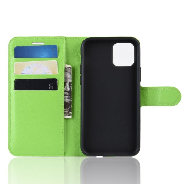 iPhone 11 - Litchi Plånboksfodral - Grön Green Grön