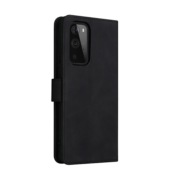 OnePlus 9 - Silkeslent Läder Fodral - Svart Black Svart