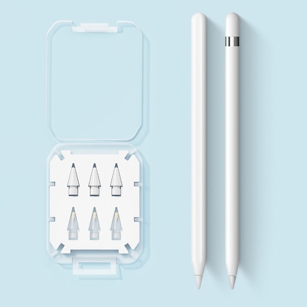 ESSAGER 6-PACK Ersättning Pennspets Apple Pen 1/2/Pro Vit/Transparent