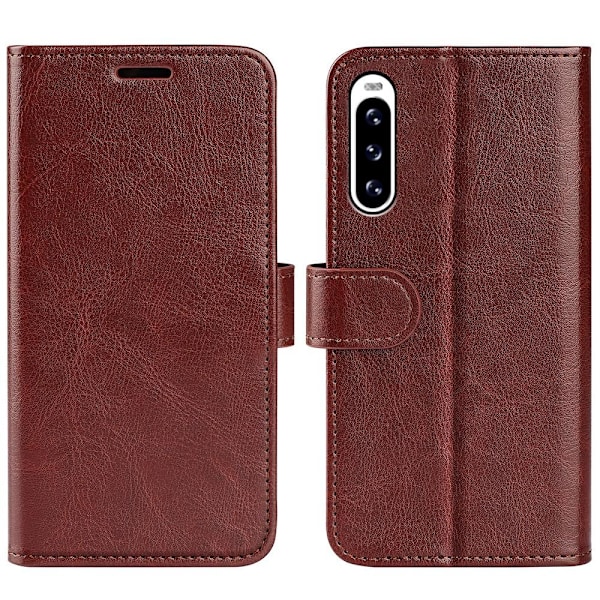Sony Xperia 10 V Fodral Crazy Horse Läder Brun