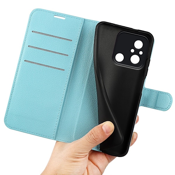 Xiaomi Redmi 12C 4G Fodral Litchi Läder Blå