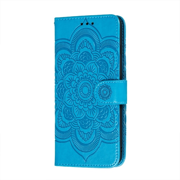 Samsung Galaxy A52 / A52s - Mandala Läder Fodral - Blå Blue Blå