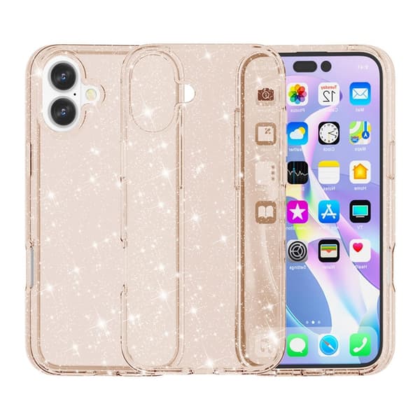 iPhone 17 Skal Hybrid Glitter Guld