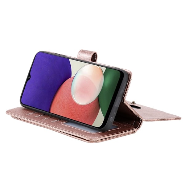 Samsung Galaxy A22 5G - Multifunktionellt Läder Fodral - Roséguld