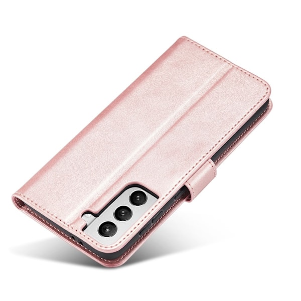 Samsung Galaxy S21 Plus - Klassiskt Läder Fodral - Roséguld Roséguld Roséguld