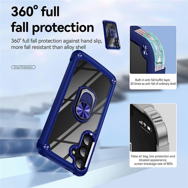 Samsung Galaxy S26 Skal Shockproof Ring Hybrid Blå