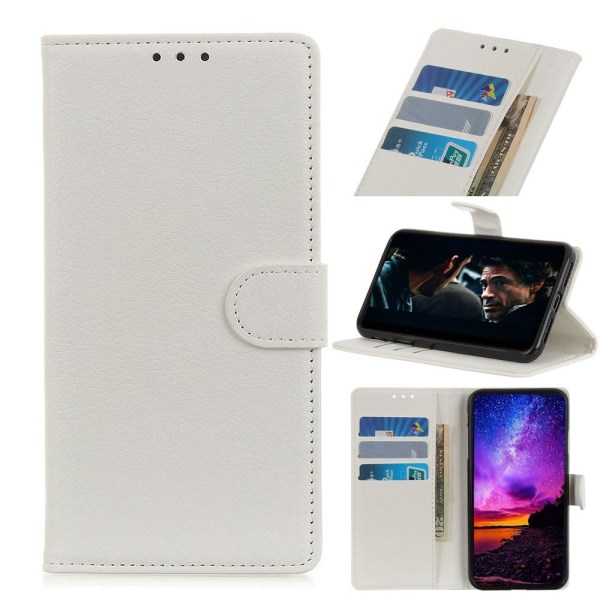 Samsung Galaxy A21s - Litchi Plånboksfodral - Vit White Vit