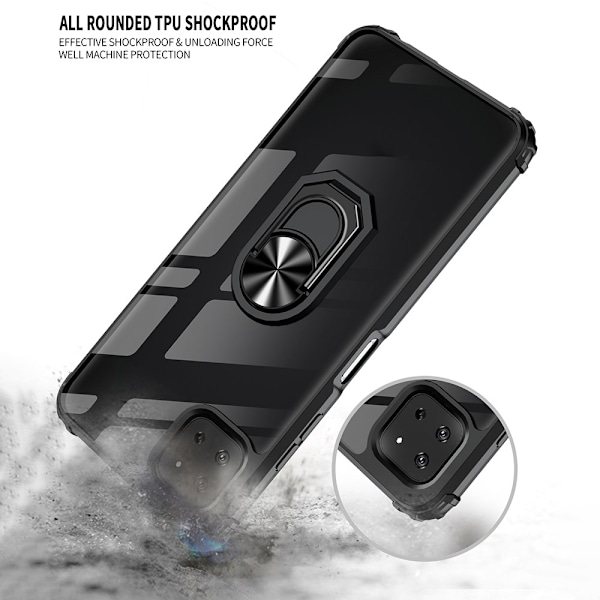 Samsung Galaxy A22 5G - Shockproof Hybrid Ring Skal - Röd