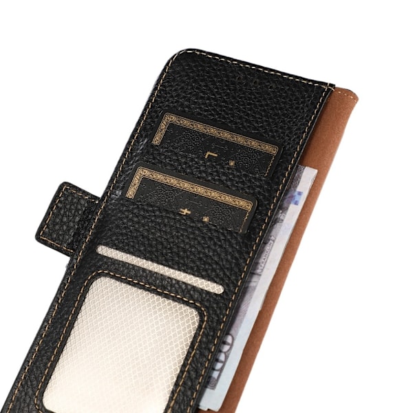 KHAZNEH Galaxy S24 Fodral Äkta Läder RFID Svart