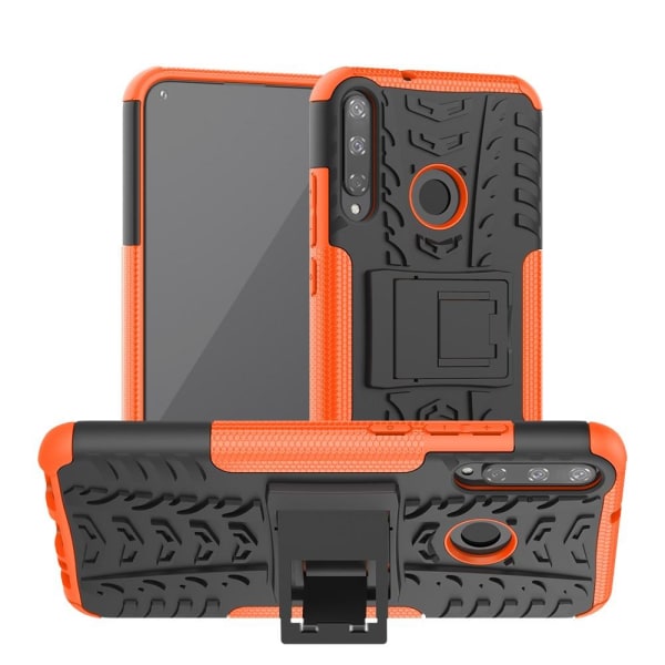 Huawei P40 Lite E - Ultimata Stöttåliga Skalet med Stöd - Orange Orange Orange