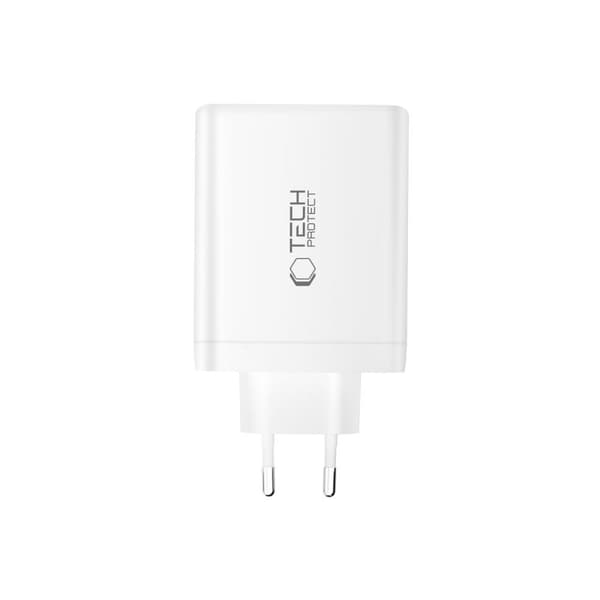 Tech-Protect 120W Väggladdare PD QC3.0 USB-C/USB-A Vit