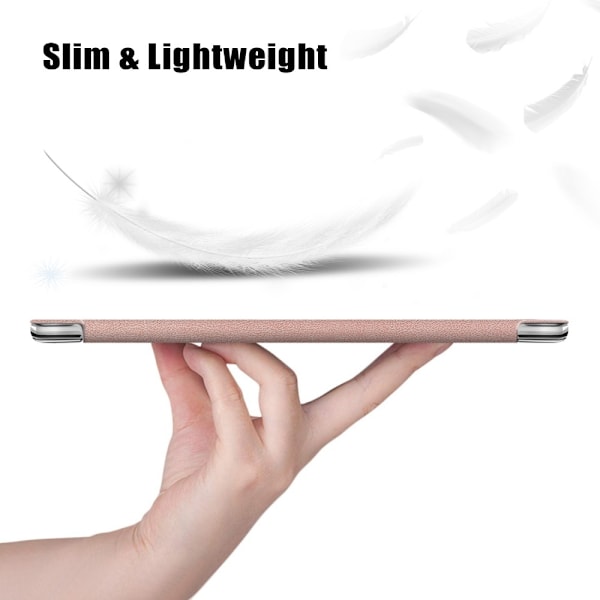 iPad Pro 12.9 (2018/2020/2021) - Tri-Fold Läder Fodral - Roséguld Roséguld