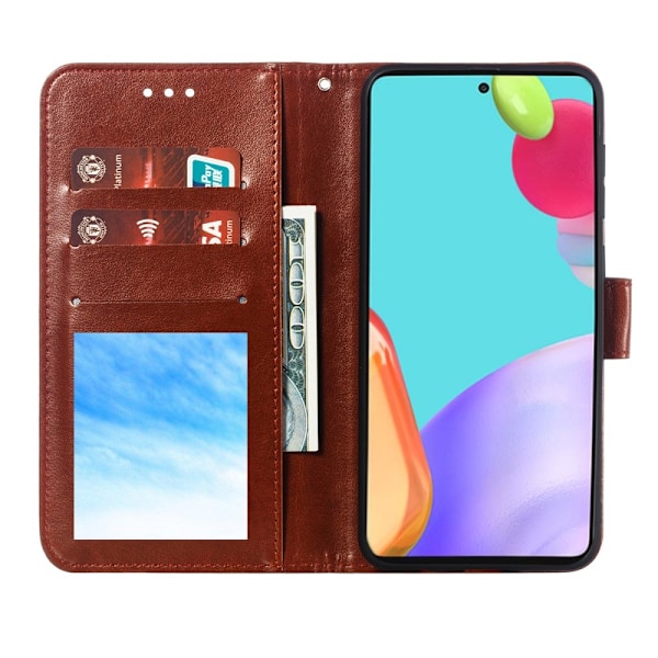 Samsung Galaxy A52 / A52s - Mandala Läder Fodral - Brun Brown Brun