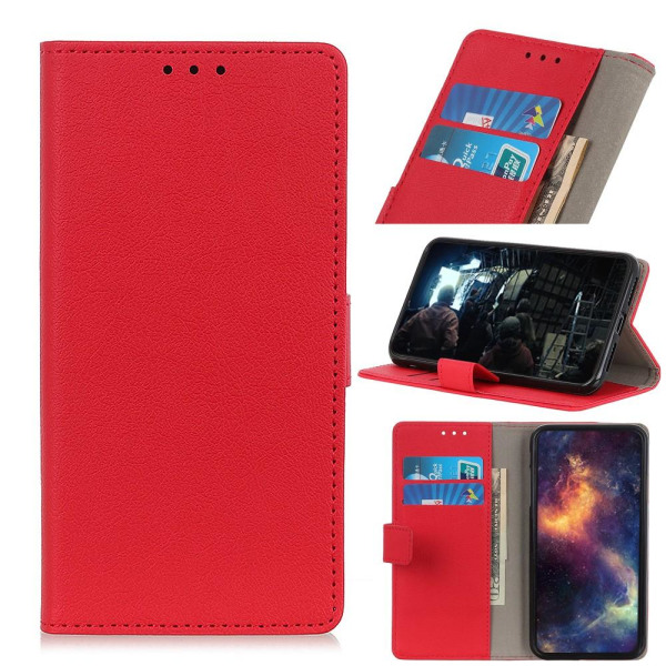 Samsung Galaxy A32 5G - Litchi Läder Fodral - Röd Red Röd