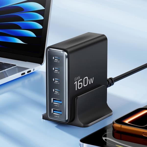 Tech-Protect 160W Laddstation USB-C / USB-A Svart