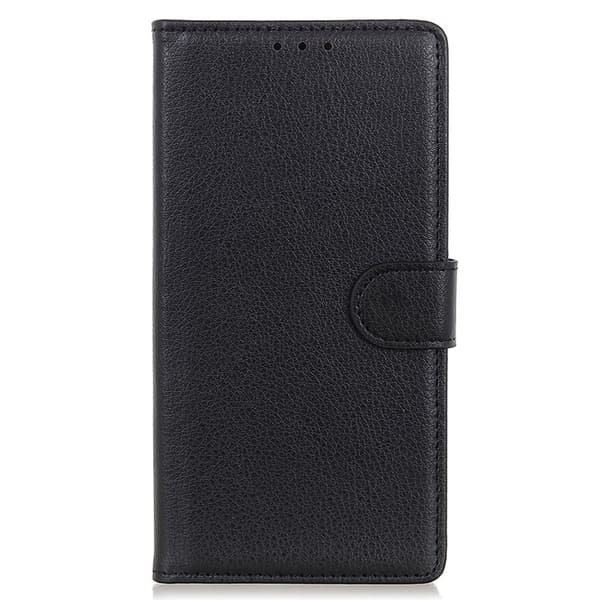 Google Pixel 10/10 Pro/9/9 Pro Fodral Litchi Läder Svart