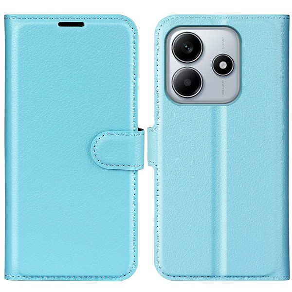 Xiaomi Redmi Note 14 5G Fodral Litchi Läder Blå