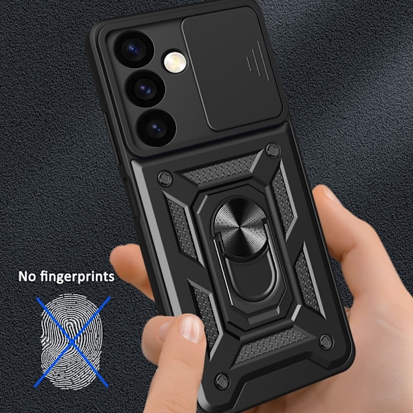 Samsung Galaxy S24 Skal Ring Hybrid Svart