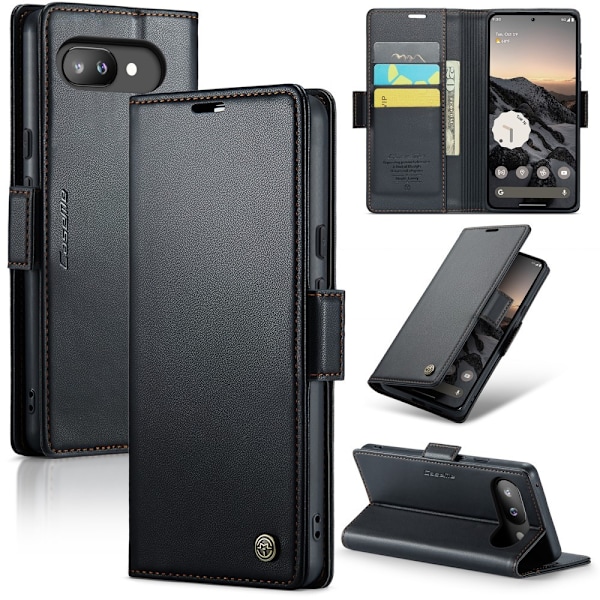 CASEME Google Pixel 9a Fodral RFID Läder Svart