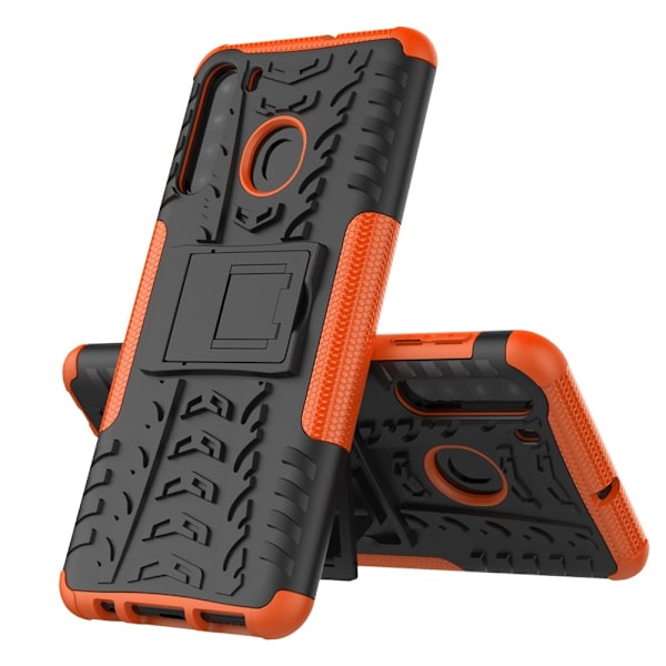 Samsung Galaxy A21 - Ultimata Stöttåliga Skalet med Stöd - Orange Orange Orange