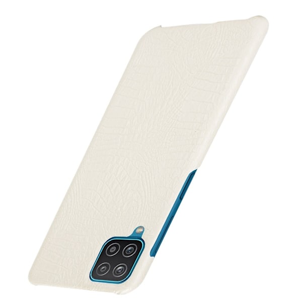 Samsung Galaxy A12 - Krokodil Textur Läder Skal - Vit White Vit