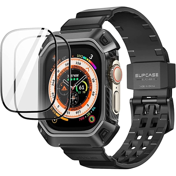 Supcase Apple Watch Ultra Skärmskydd/Armband Unicorn Beetle Pro Svart