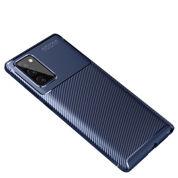Samsung Galaxy Note 20 - Kolfiber Textur Skal - Blå Blue Blå