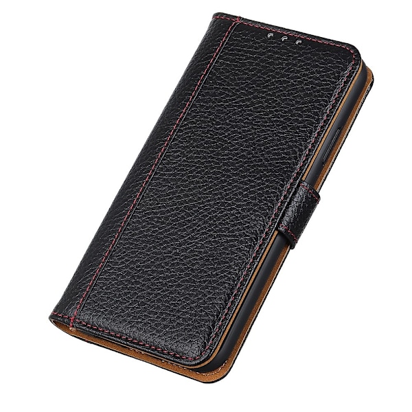 Samsung Galaxy A72 - Litchi Läder Fodral - Svart Black Svart