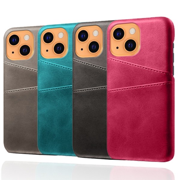 iPhone 13 Mini - KSQ Läder Skal Med Kortfack - Svart