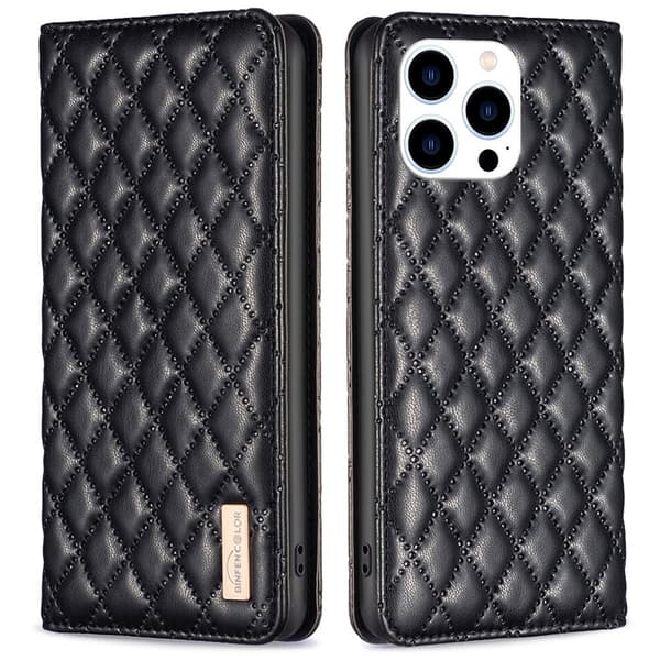 BINFEN iPhone 16 Pro Max Fodral Diamond Flip Svart
