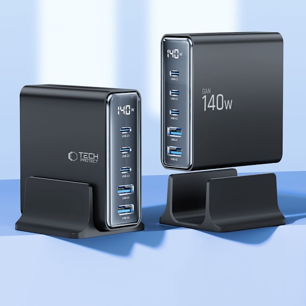 Tech-Protect 140W Laddstation USB-C / USB-A Svart
