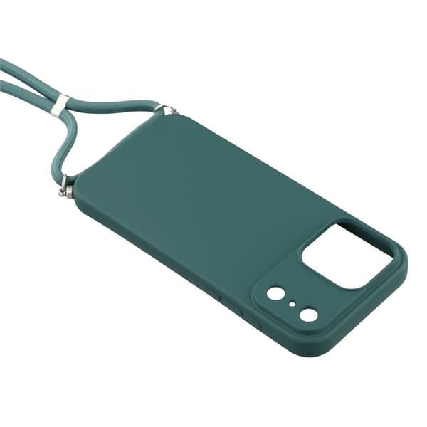 iPhone 17 Pro Skal Med Mobilsnöre TPU Mörk Grön