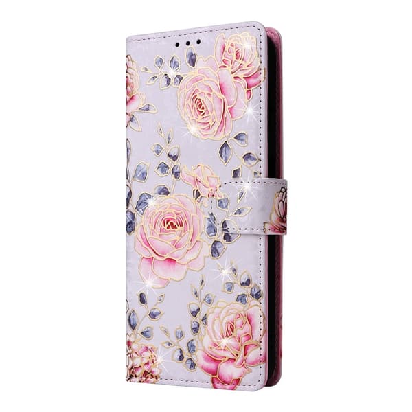 Samsung Galaxy A17 Fodral RFID Läder Rosa Blommor