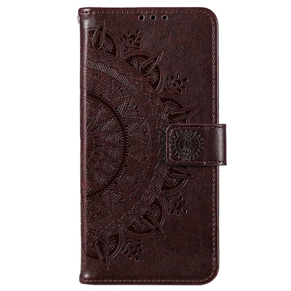 Motorola Moto E22i Fodral Mandala Läder Brun
