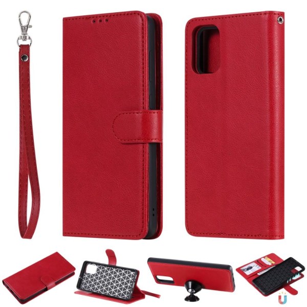 Samsung Galaxy A71 - 2in1 Magnet Skal / Plånboksfodral - Röd Red Röd