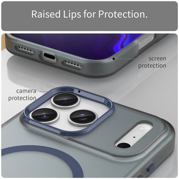 iPhone 17 Pro Max Skal MagSafe Hybrid Mörk Blå