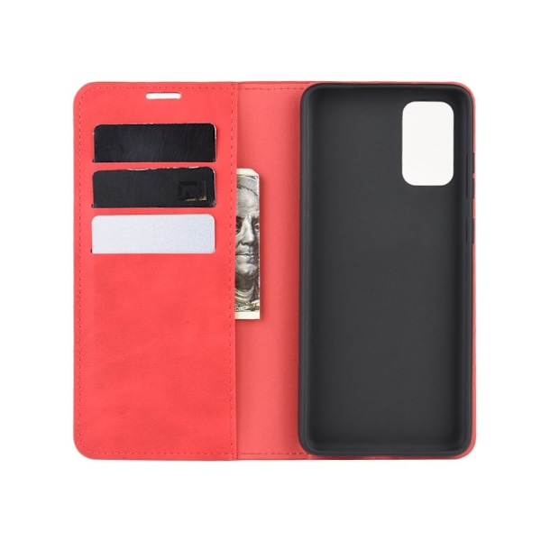 Samsung Galaxy S20 FE - Silkeslent Läderfodral - Röd Red Röd