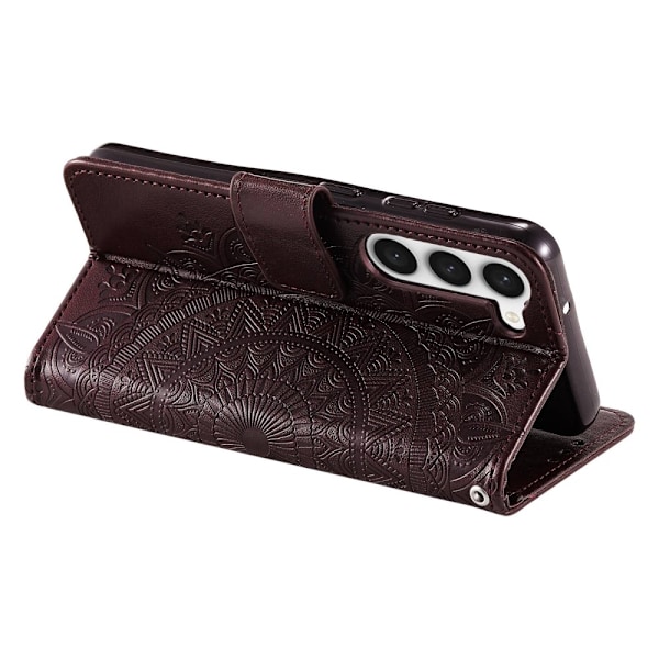 Samsung Galaxy S23 Fodral Mandala Läder Brun