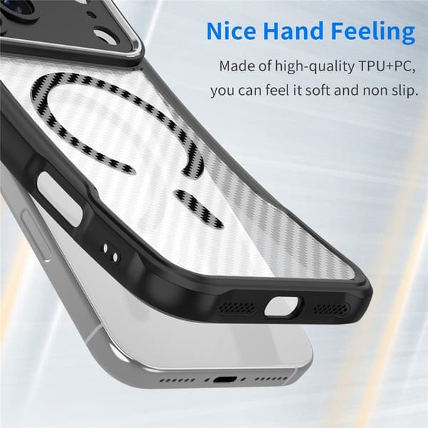 iPhone 17 Pro Skal MagSafe Kolfiber Textur Svart