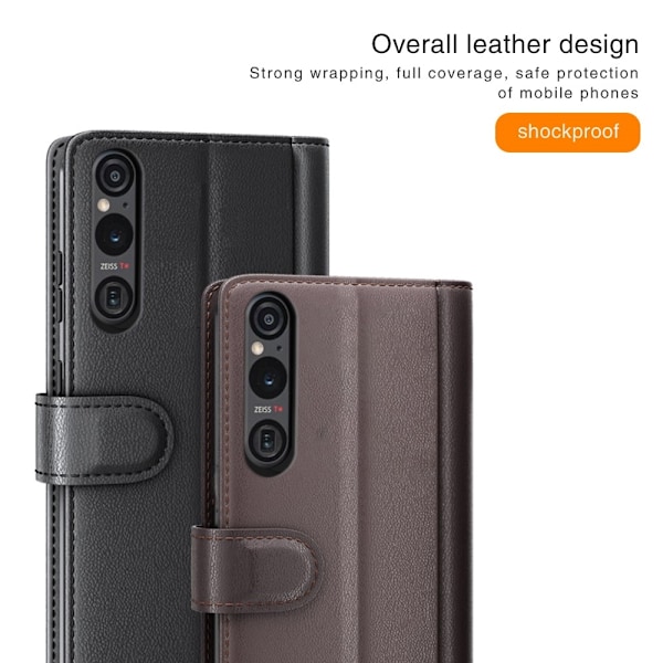 Sony Xperia 1 VI Fodral Premium Äkta Läder Svart