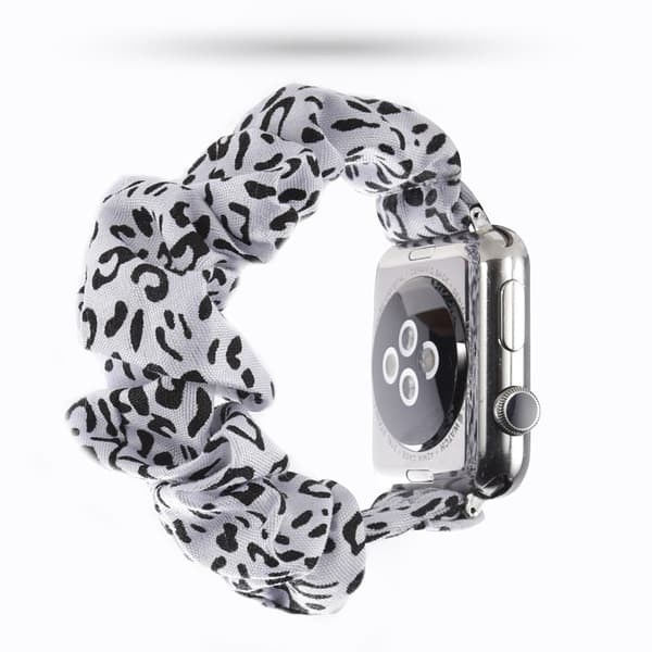 Scrunchie White Leopard Armband Apple Watch 42/41/40/38 mm