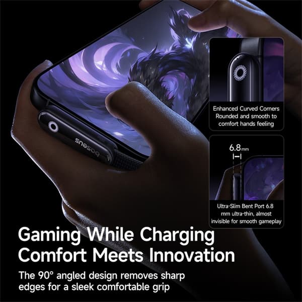 Baseus 1m 100W USB-C - USB-C Elbow Kabel Svart