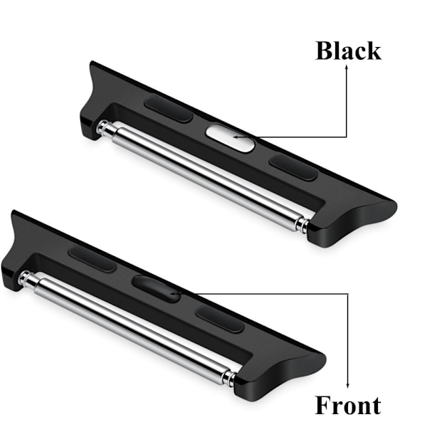 Spring Bar Fästen till Apple Watch 42/44/45/49 mm Svart Black Svart