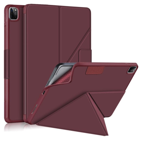 iPad Air 2020/2022/2024 / Pro 11 Fodral Läder Origami Vinröd Vin, röd