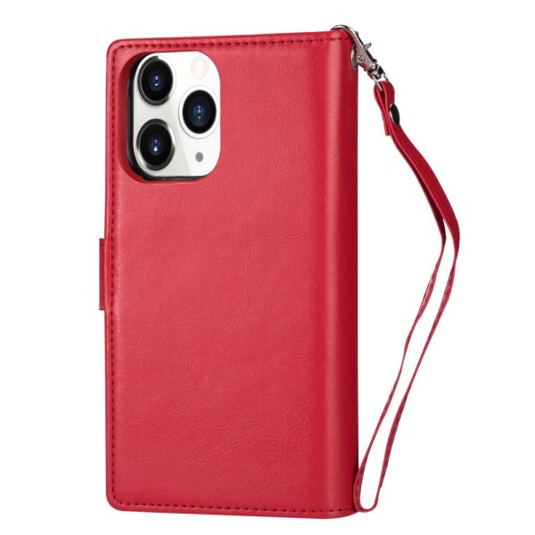 iPhone 12 / 12 Pro - 9-korts 2in1 Magnet/Fodral - Röd Red Röd