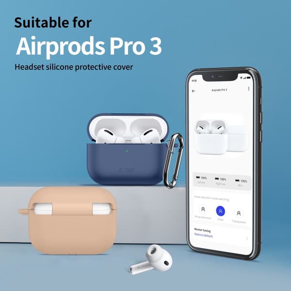 Tech-Protect AirPods Pro 3 Skal Silikon Hook Crayon Grey