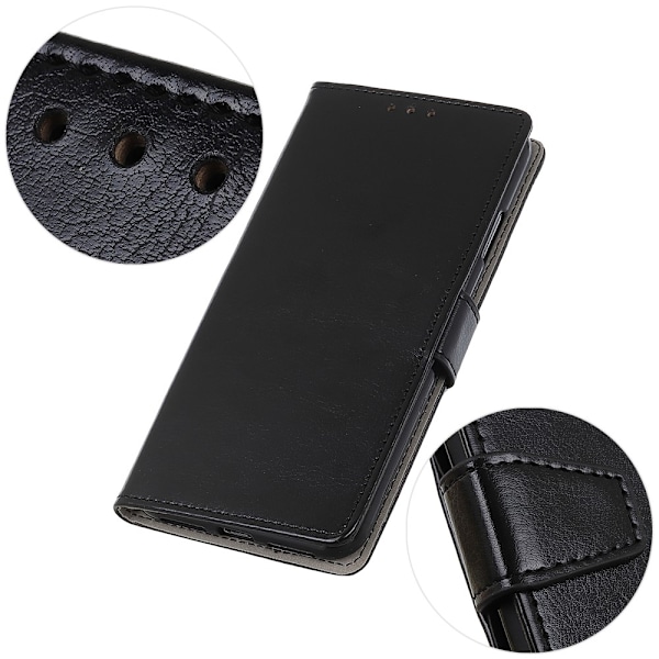 iPhone 12 Pro Max - Crazy Horse Fodral - Svart Black Svart